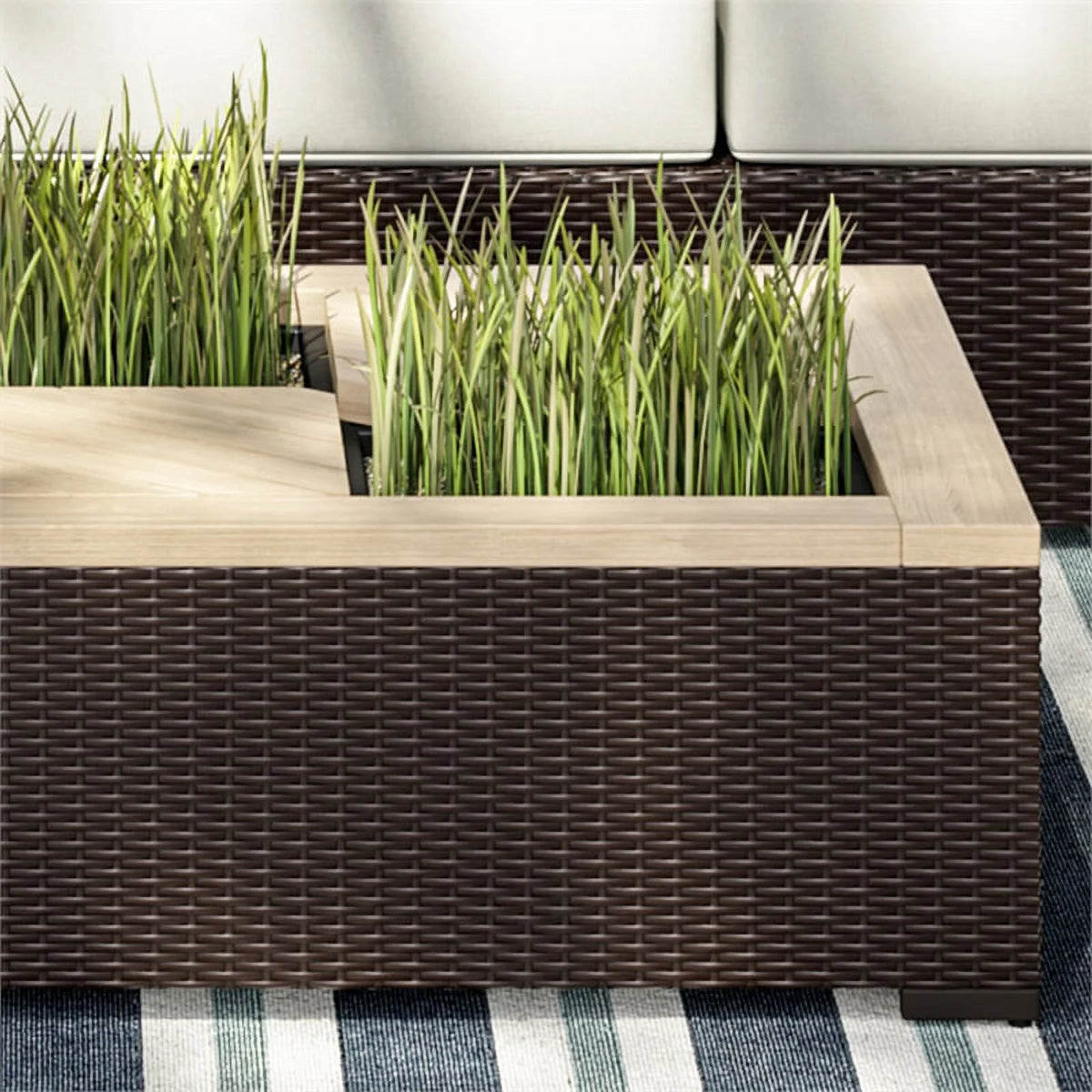 Brown Rattan Outdoor Coffee Table Q21880