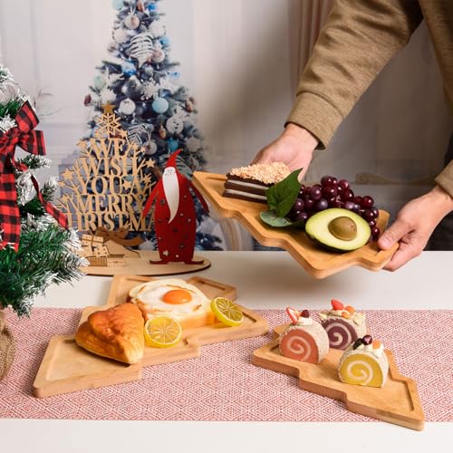 3 Pcs Wooden Serving Platters Assorted Size W529720