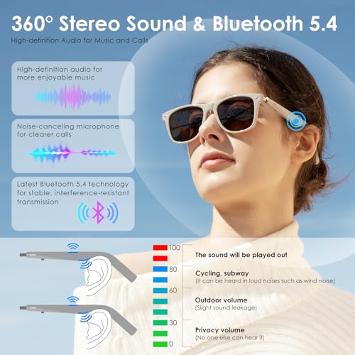 Bluetooth Sunglasses with Polarized Lens and Built-in Mic & Speakers Y14458