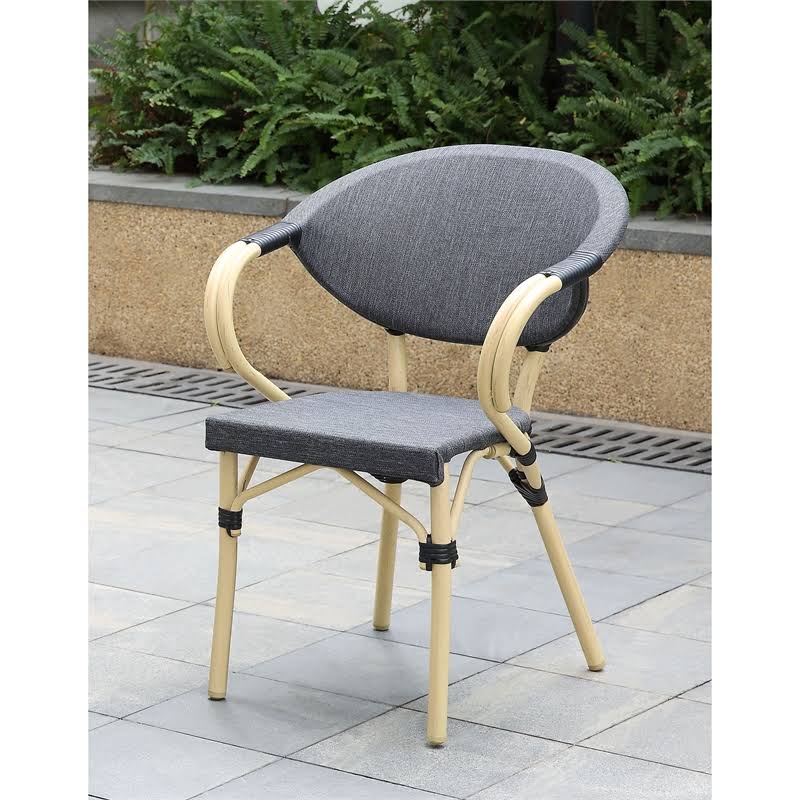 Dark Gray Aluminum Patio Arm Chair (Set of 2) H15594
