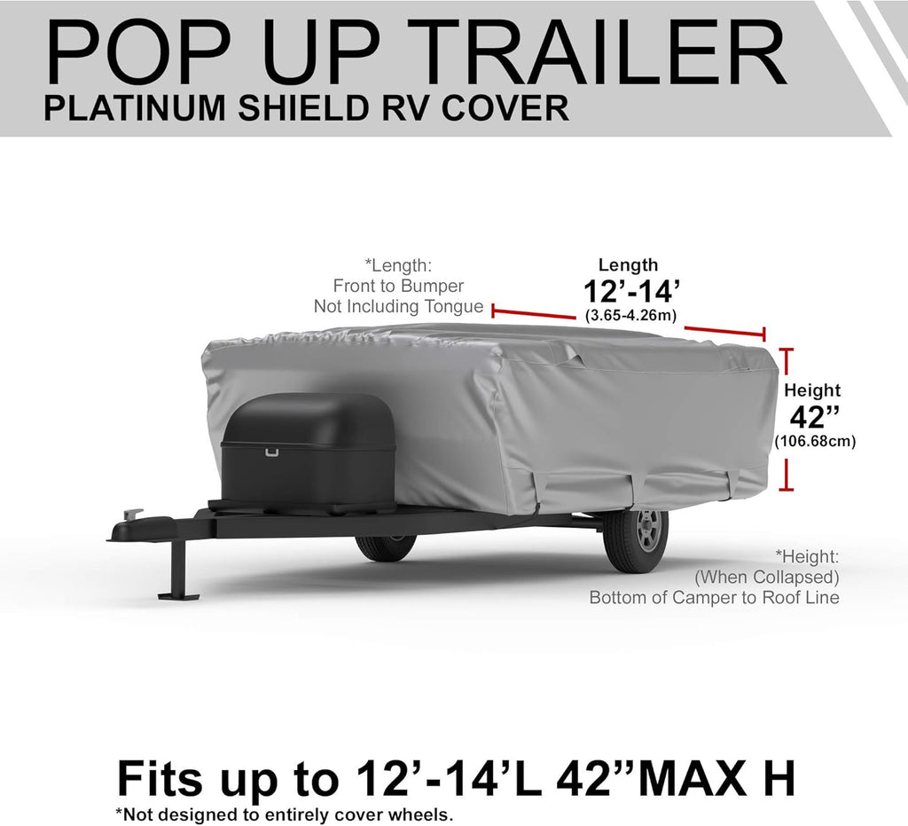 Weatherproof RV Cover for 18' - 20' Pop Up Trailer with Fleece Lining Y79434
