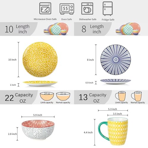 12-Pieces Ceramic Dinnerware Set, Service for 4 Z6968