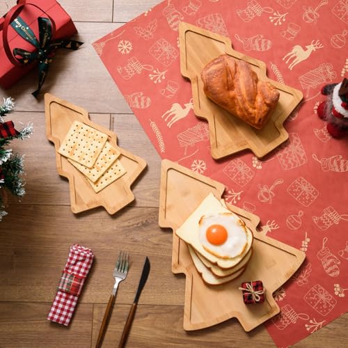 3 Pcs Wooden Serving Platters Assorted Size W529720