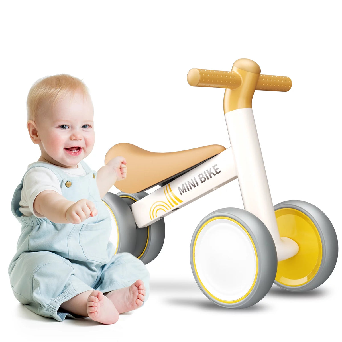 White 4 Wheels Baby Balance Bike Z637