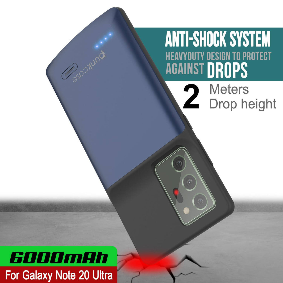 Blue 6000mAh Battery Charger Slim Case R7831
