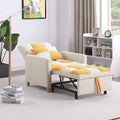3 in 1 Convertible Sleeper Chair with Pillow Velvet Fabric Grey L4442