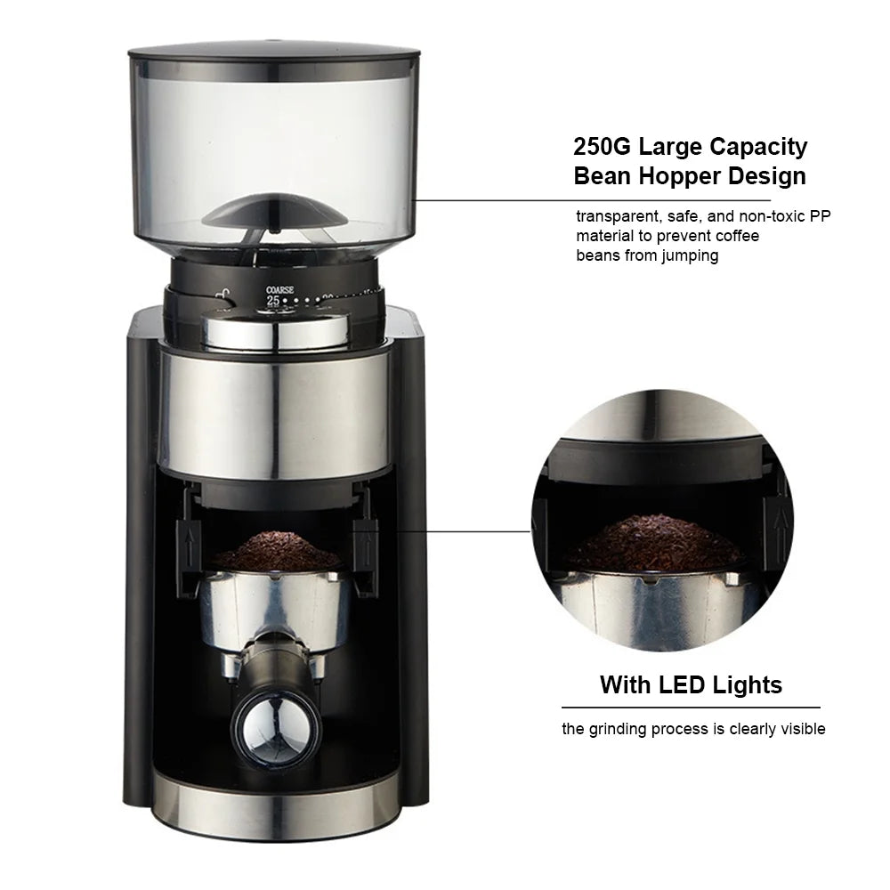 Electric Burr Coffee Grinder with 25 Grind Setting Black S24680