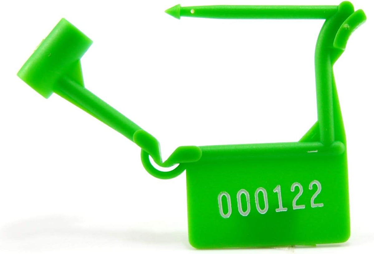 Green Plastic Padlock Seals Numbered Security Tags (Pack of 100 PCS) T5411