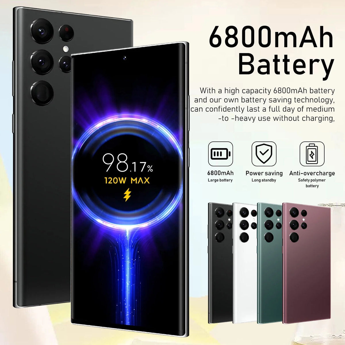7.3" Smartphone 3GB+64GB Unlocked Android 13 Mobile Phones S692