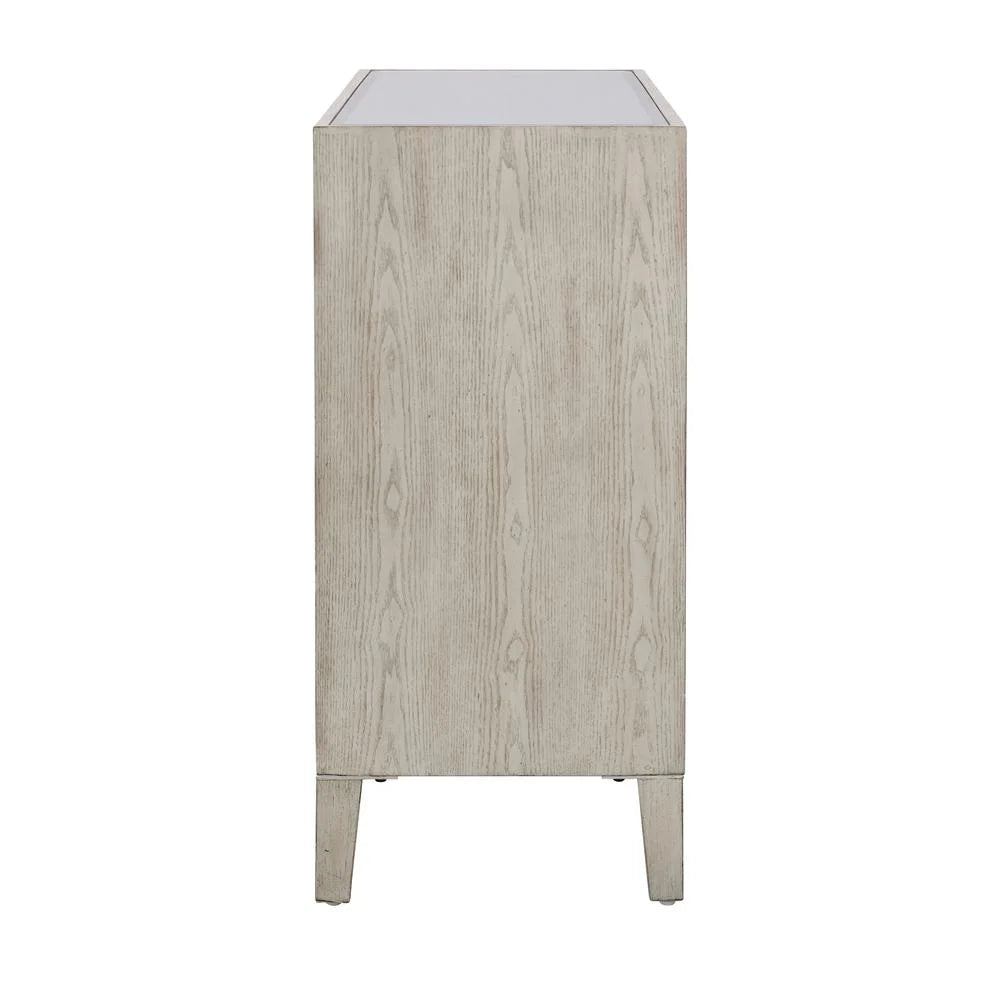 3-Door Wood Credenza in Aged White Cream P690