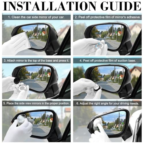 2" Round Frameless Convex Blind Spot Mirror, Pack of 2 S889