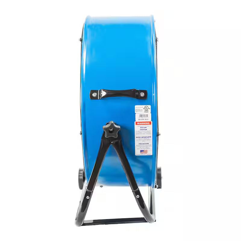 2 Fan Speeds Drum Fan in Blue with Snap-On Wheels V8073