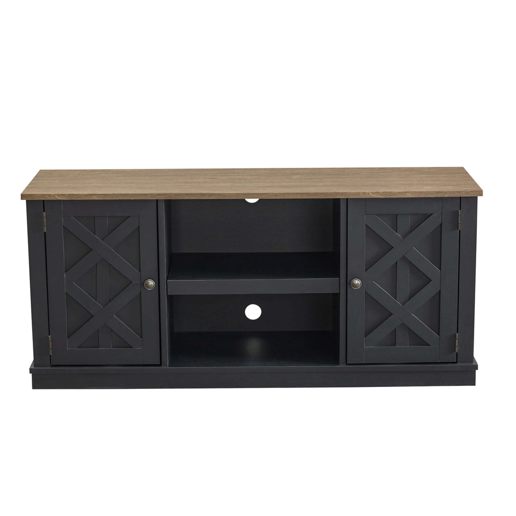 Charcoal TV Stand Console Entertainment Center J8848