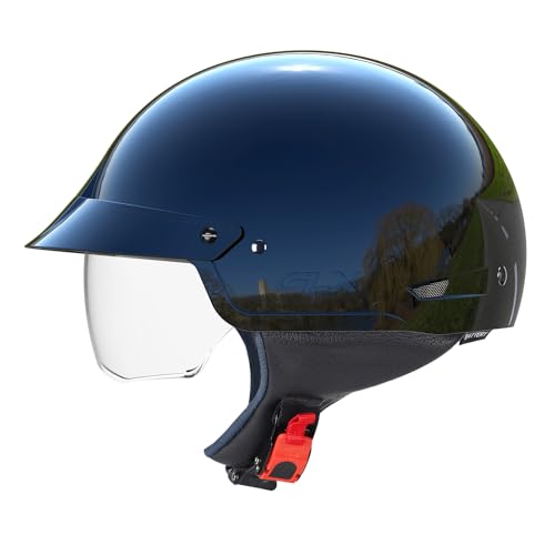 Matte Black Open Face Motorcycle Helmet U568775