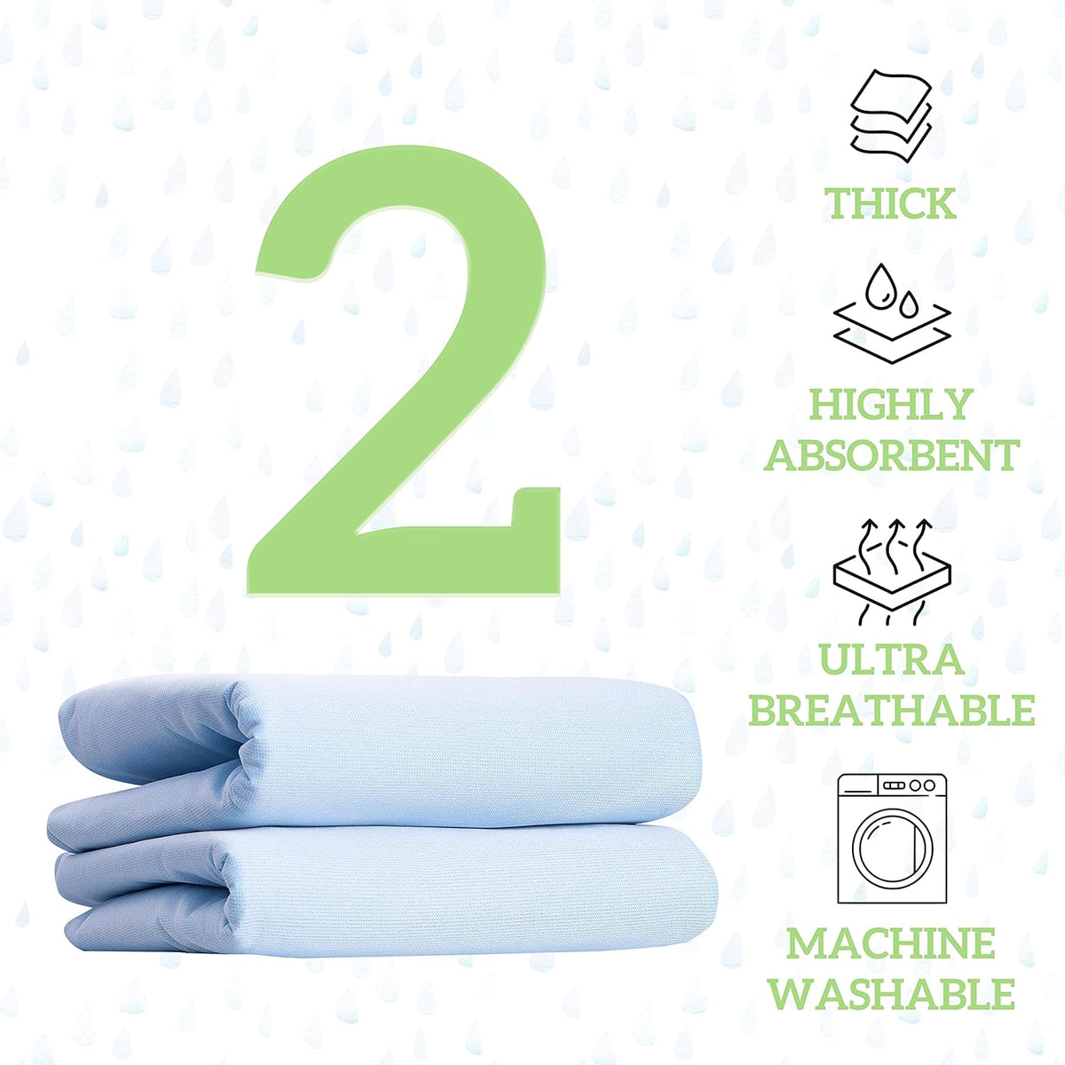 Washable Large Bed Pads, Pack of 6, 34 x 36 I23130