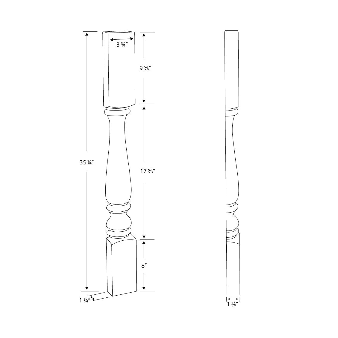 Unfinished Solid Hardwood Half Round Kitchen Island Leg U455333