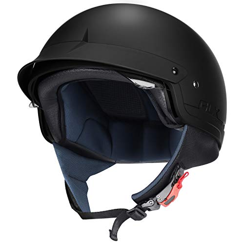 Matte Black Open Face Motorcycle Helmet U568775