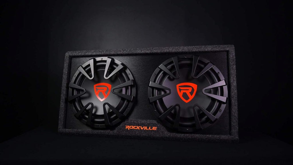 Dual 12 inches Slim Vented Powered Car Subwoofer Enclosure 2000 Watt X966242
