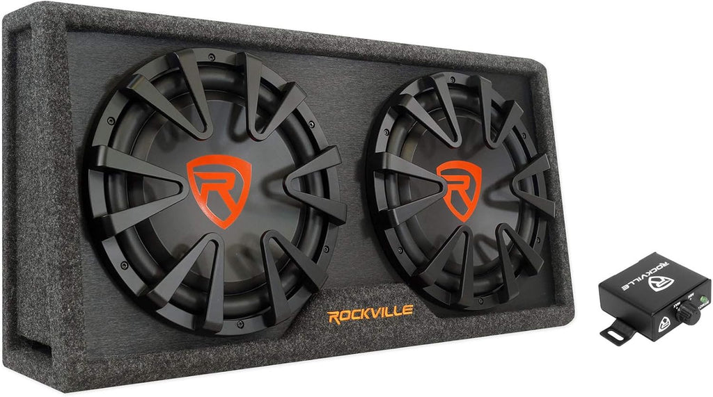 Dual 12 inches Slim Vented Powered Car Subwoofer Enclosure 2000 Watt X966242