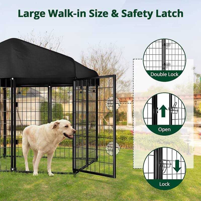 Outdoor Dog Kennel with Roof Waterproof Cover 4ft x 4ft x 4.5ft M91861
