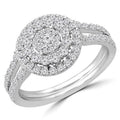 0.8 CTW Round Diamond Double Halo Engagement Ring in 14K White Gold L87996