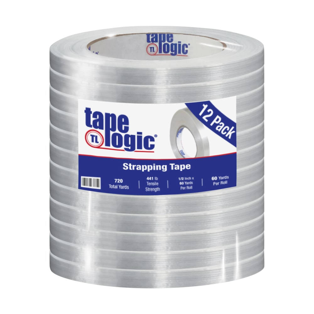 1/2x22 x 60 yd Clear Strapping Tape, Case of 12 Rolls B86718