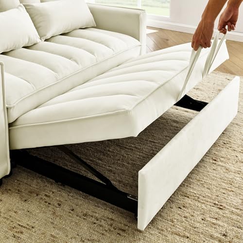 Black Velvet Convertible Sleeper Sofa Bed B3009
