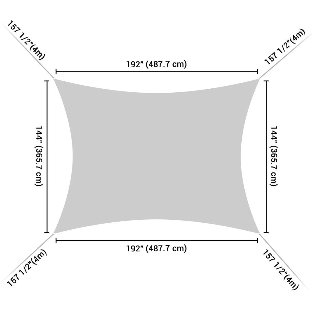 16x12' Rectangle Sun Shade Sail Canopy H7377