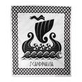 Adventure Viking Drakkar Ship Sailing Stormy Sea Throw Blanket 50x60 Inches V634