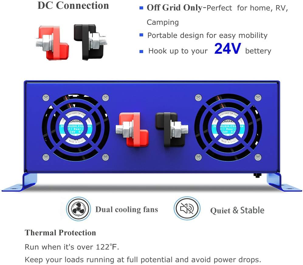 Pure Sine Wave Power Inverter 2500 Watt with Dual AC Receptacles G370050