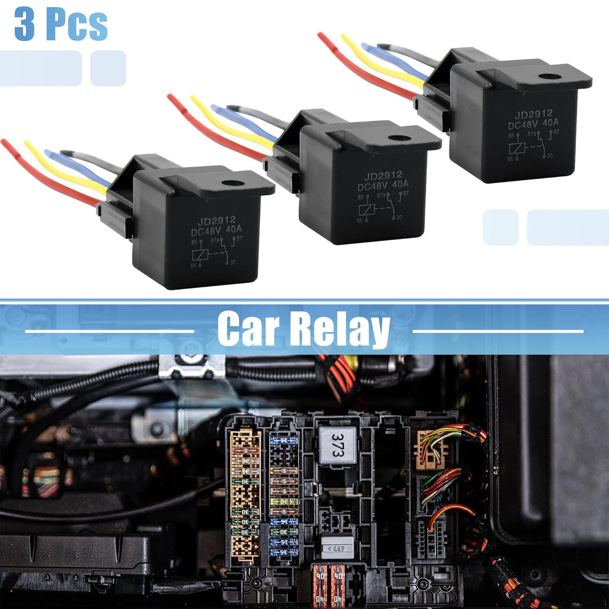 5 Pin DC 48V 40A Car Motor Fuse Relay Switch with Harness O8061
