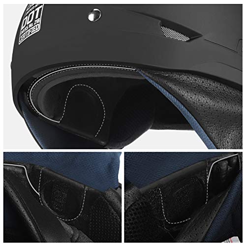 Matte Black Open Face Motorcycle Helmet U568775