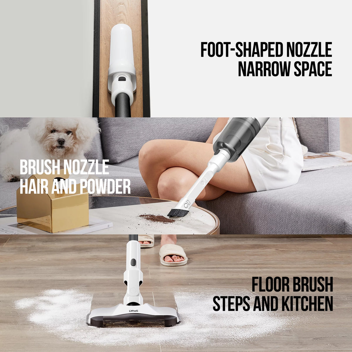 Cordless Vacuum Cleaner with 4Ah Battery White Y794009
