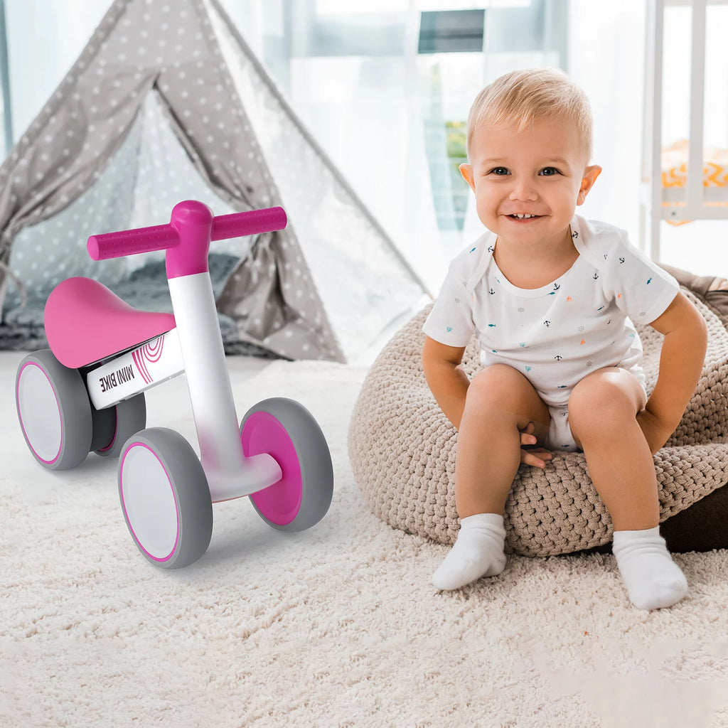 White 4 Wheels Baby Balance Bike Z637