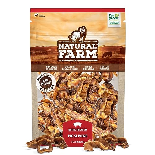 Natural Pig Ear Slivers for Dogs, 1.5 Pounds Bag, Air Dried Q48930