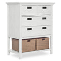 Weathered White Tall Chest with Baskets Z123432