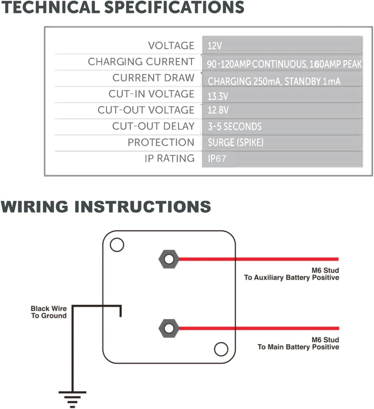 12V 140Amp Voltage Sensitive Relay N9146