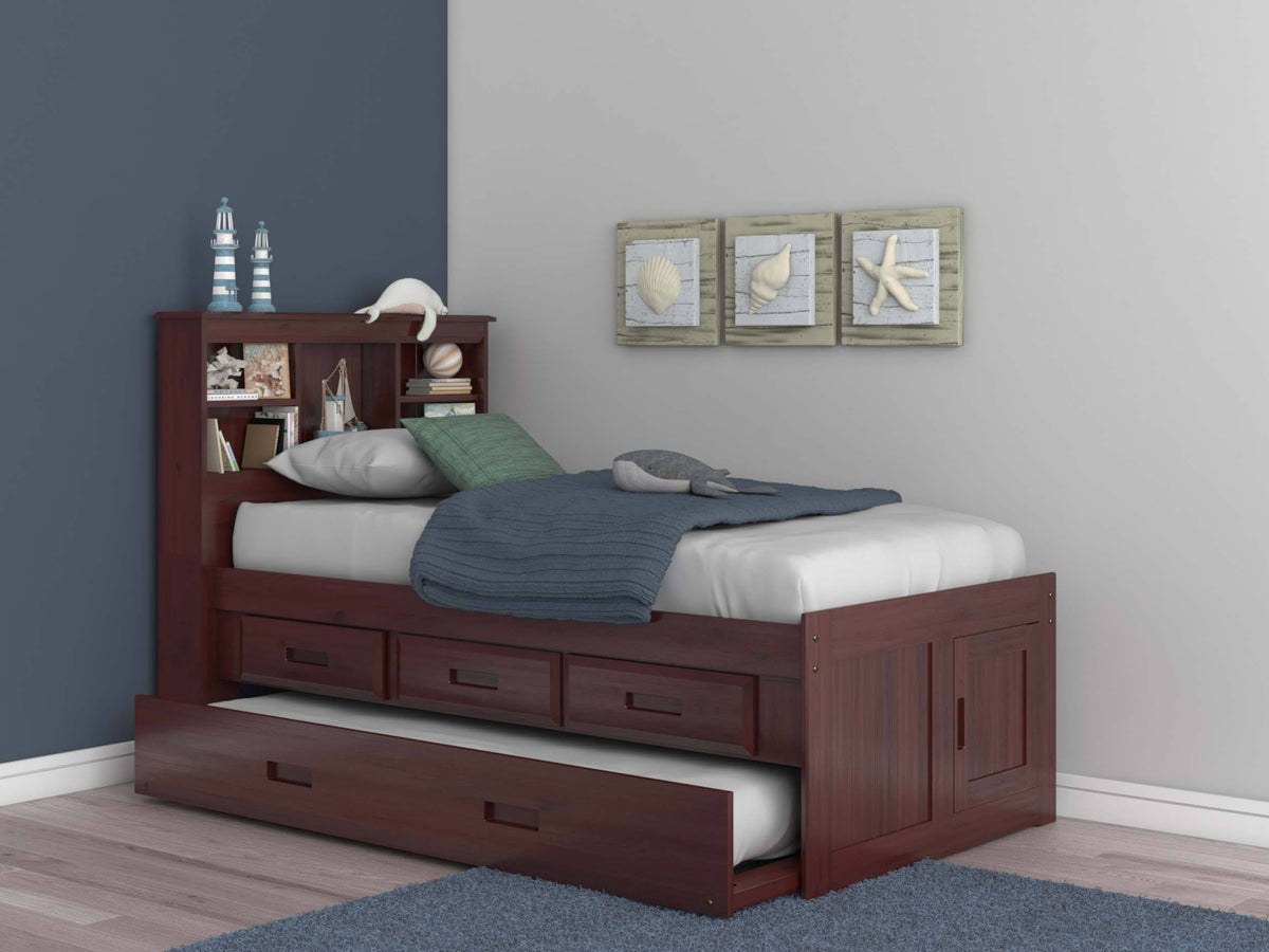 Merlot Twin Bed with 3-Drawer Trundle M408655