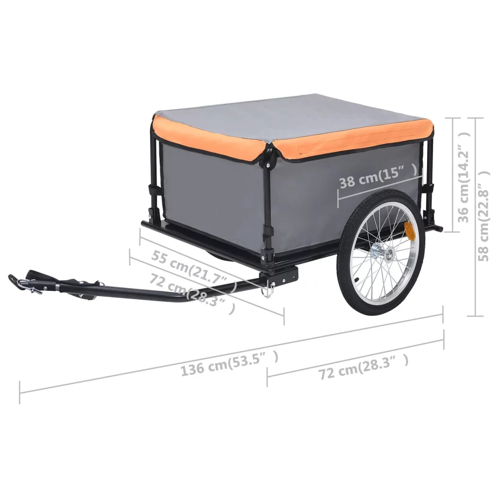 Bike Trailer Bicycle Cargo Trailer Steel and Polyester B210626