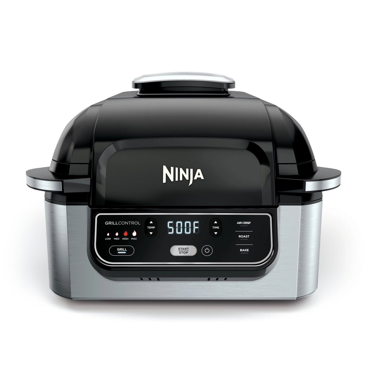 4-in-1 Indoor Grill with 4-qt Air Fryer, Black/Stainless M5413