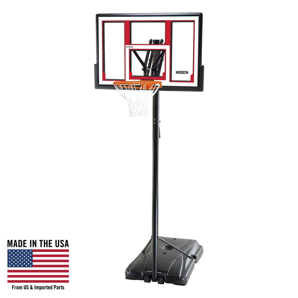 Adjustable Portable Basketball Hoop 48 inch Polycarbonate A11658