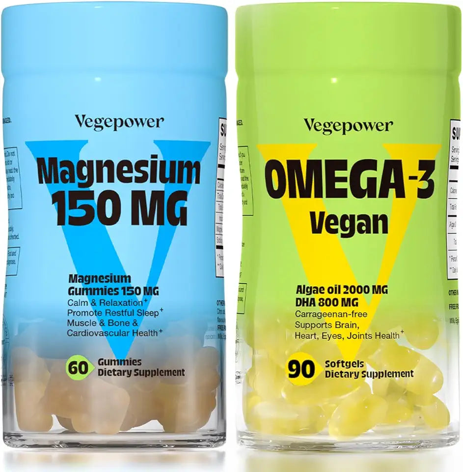 Vegan Omega-3 + Magnesium Gummies 800mg DHA 150mg Magnesium Citrate 90 Count U45624