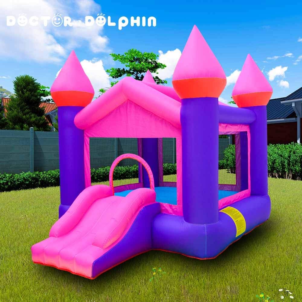 Inflatable Pink Bouncy Castle House with Air Blower Q555526