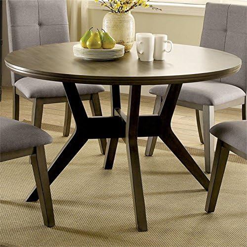 Gray Wood Round Dining Table Y386219