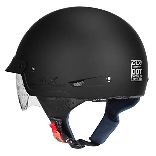 Matte Black Open Face Motorcycle Helmet U568775