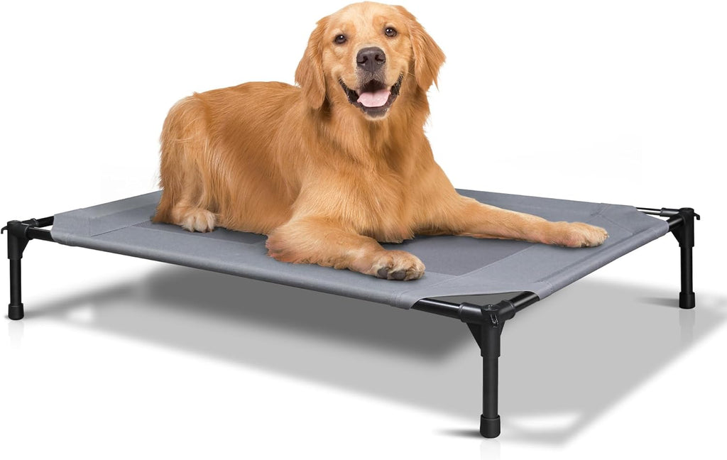 Grey 42 Inch Elevated Dog Bed with Mesh F872957