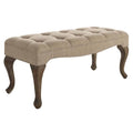 Linen Nailhead Bedroom Bench in Washed Natural Y14228