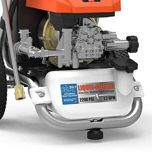 2200 PSI 1.2 GPM Cold Water Electric Pressure Washer with Hose Reel and Turbo Nozzle J7323