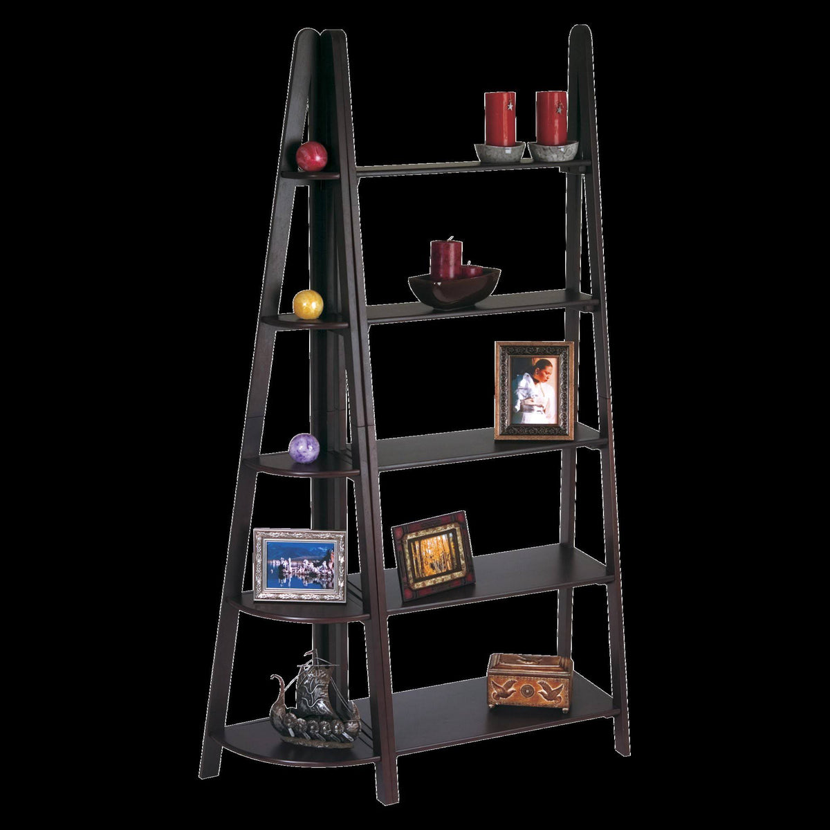 Espresso Ladder Bookcase G838332