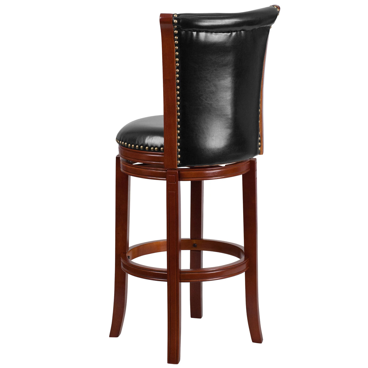 30'' High Dark Chestnut Wood Swivel Barstool P6445